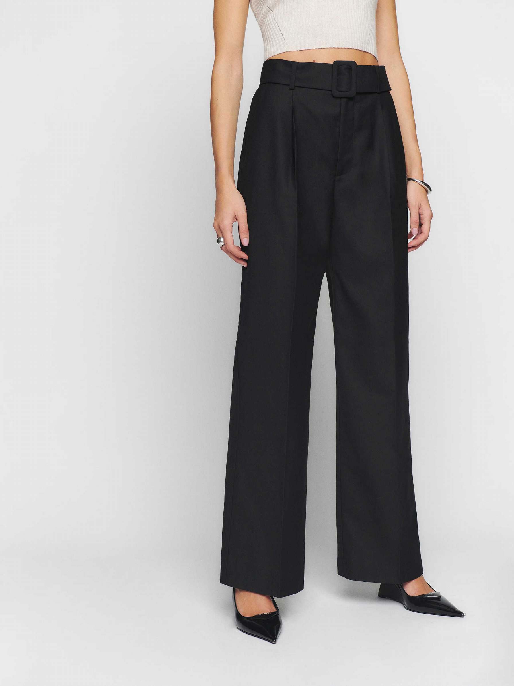 Women's Reformation Zion Pants Black | USA-476528