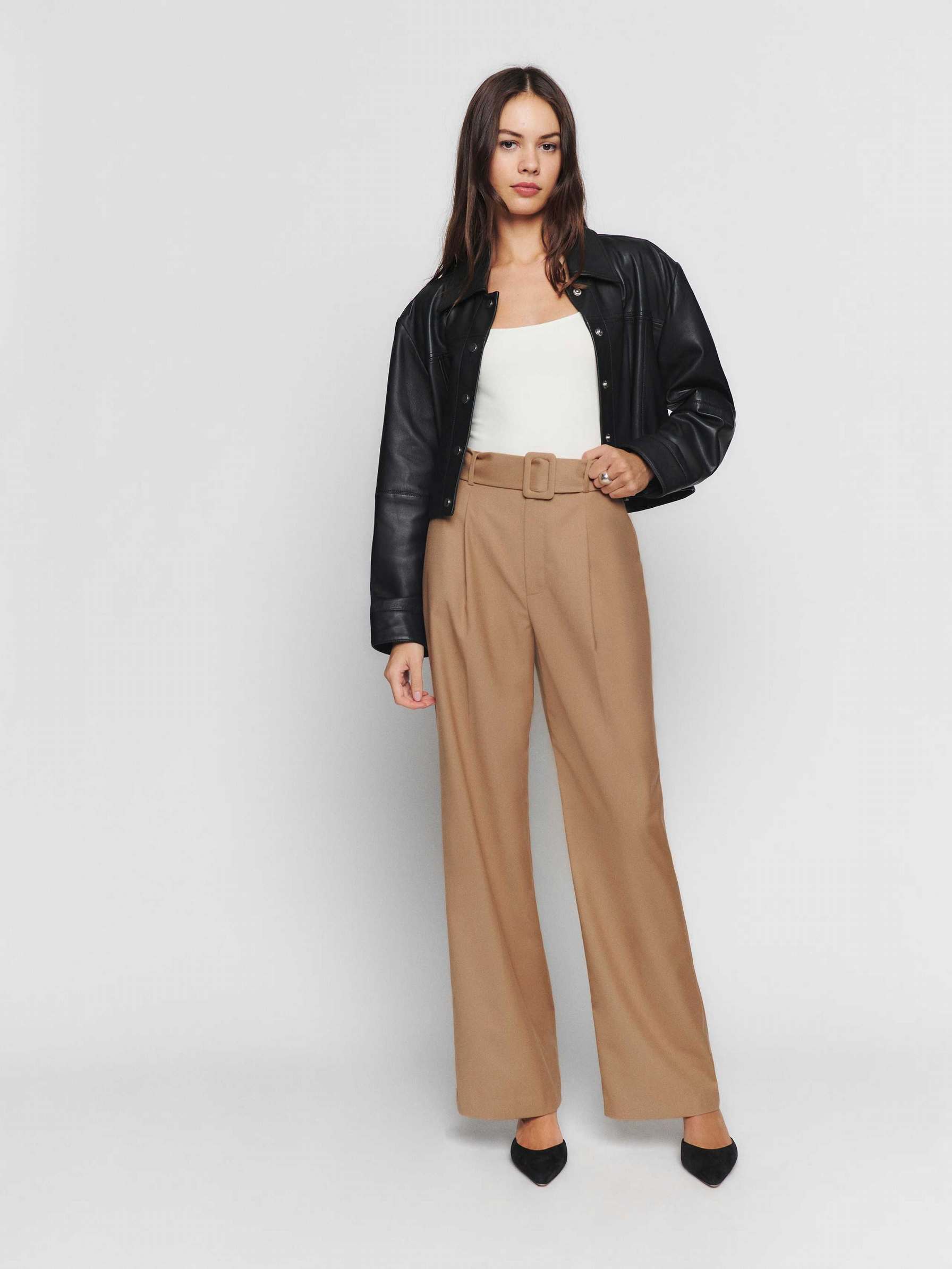 Women's Reformation Zion Pants Khaki | USA-103768