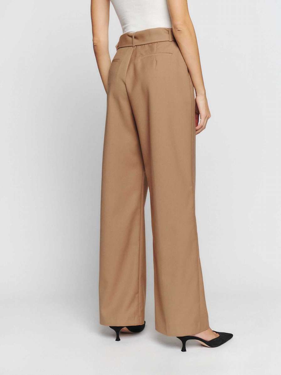 Women's Reformation Zion Pants Khaki | USA-103768