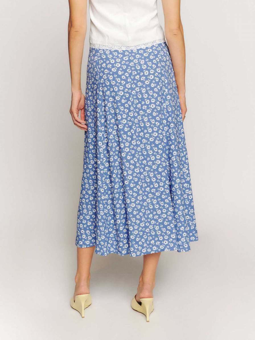 Women's Reformation Zoe Skirts Light Blue | USA-275416