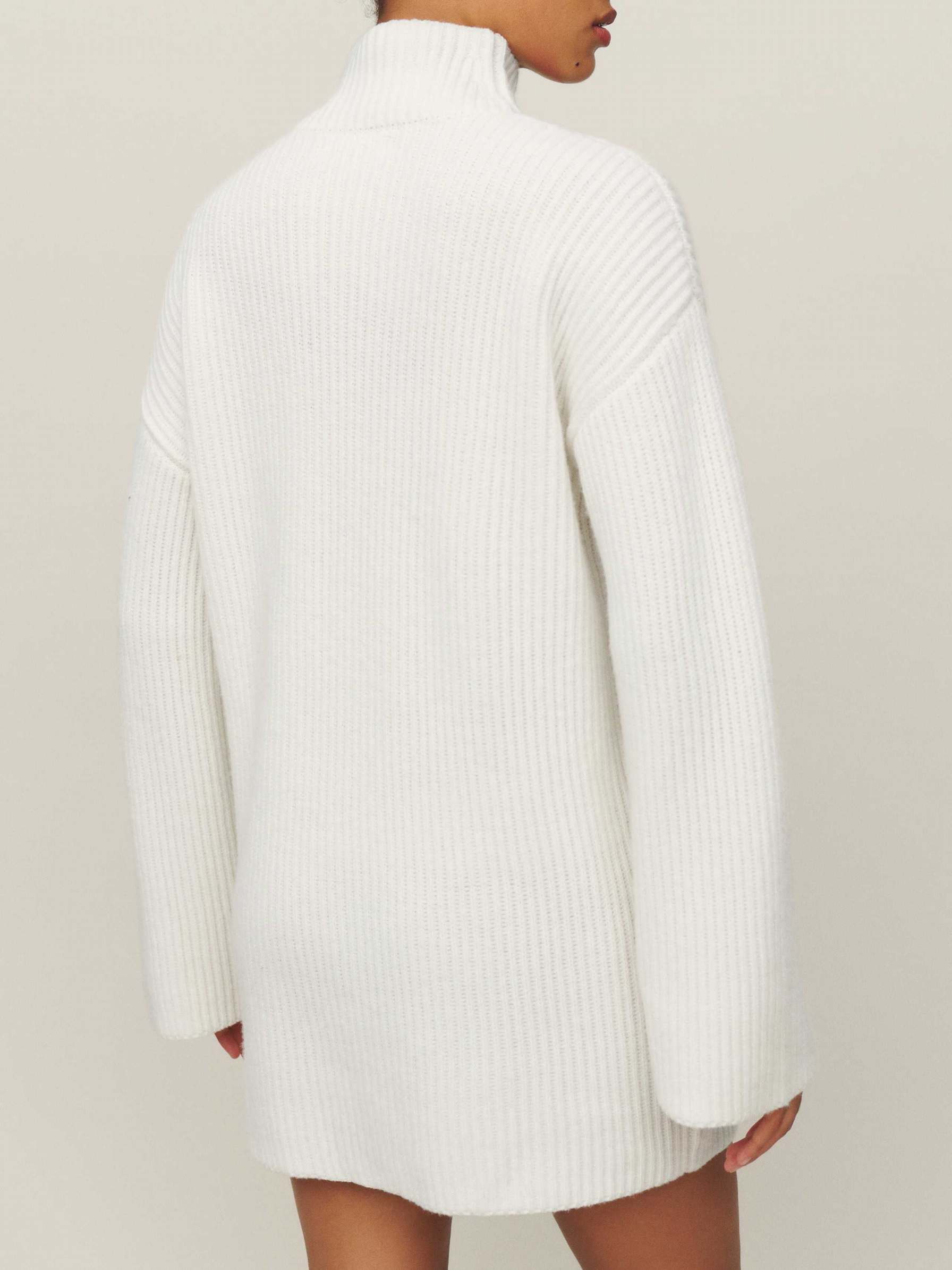 Women's Reformation Zucca Regenerative Wool Sweater White | USA-071285