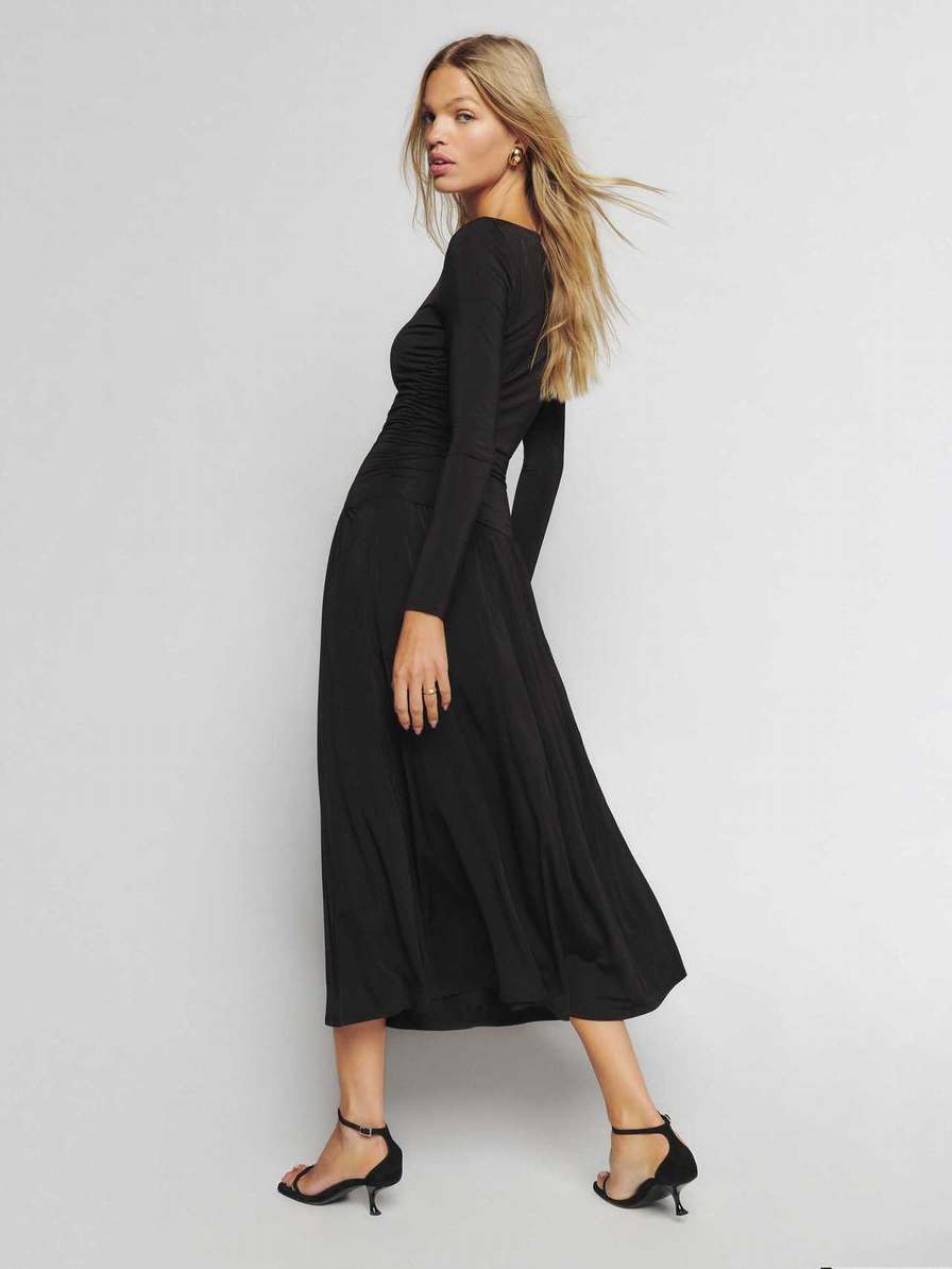 Women's Reformation Zumi Knit Dress Black | USA-658147