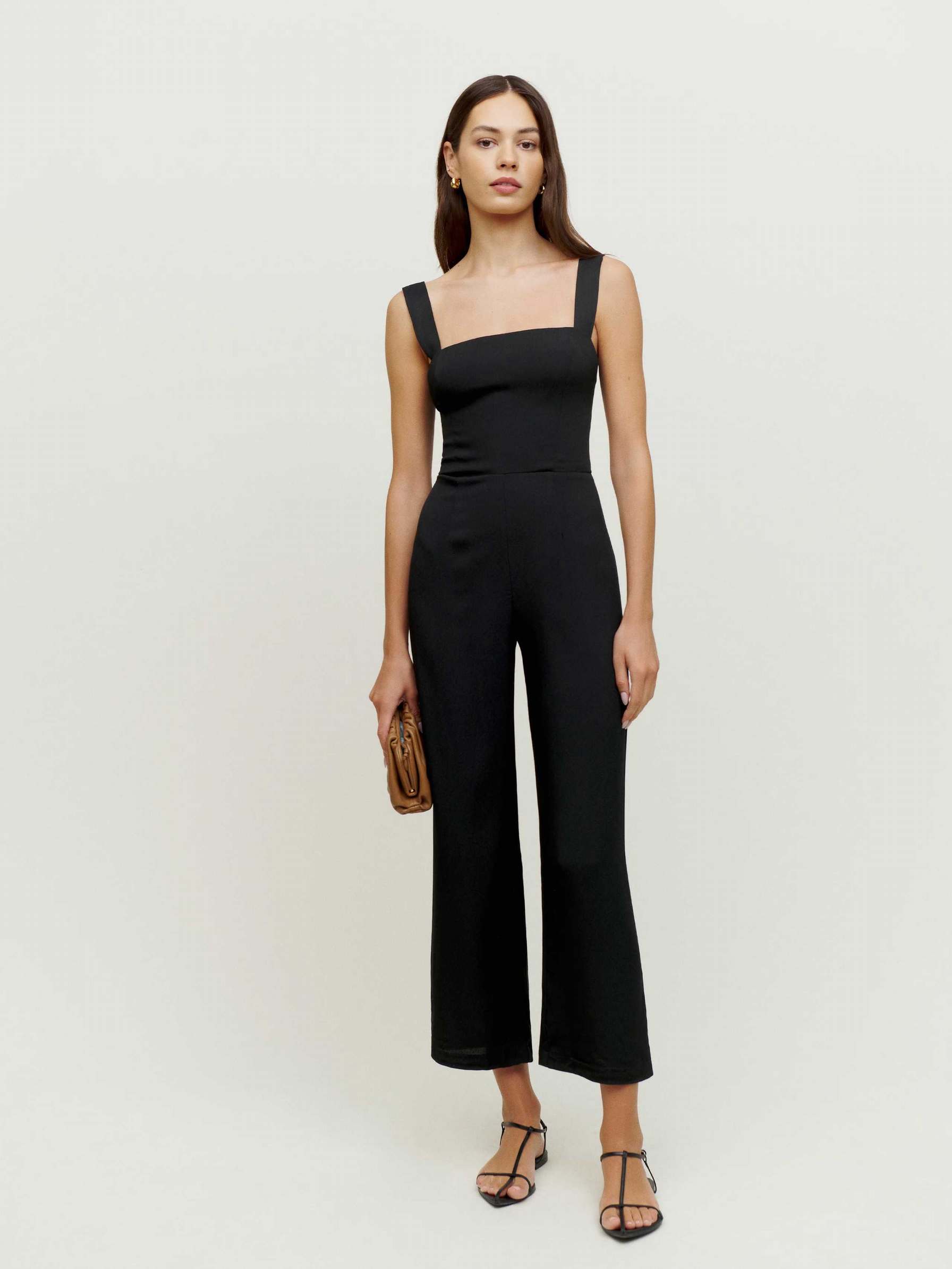 Women's Reformation Alva Jumpsuit Black | USA-136428