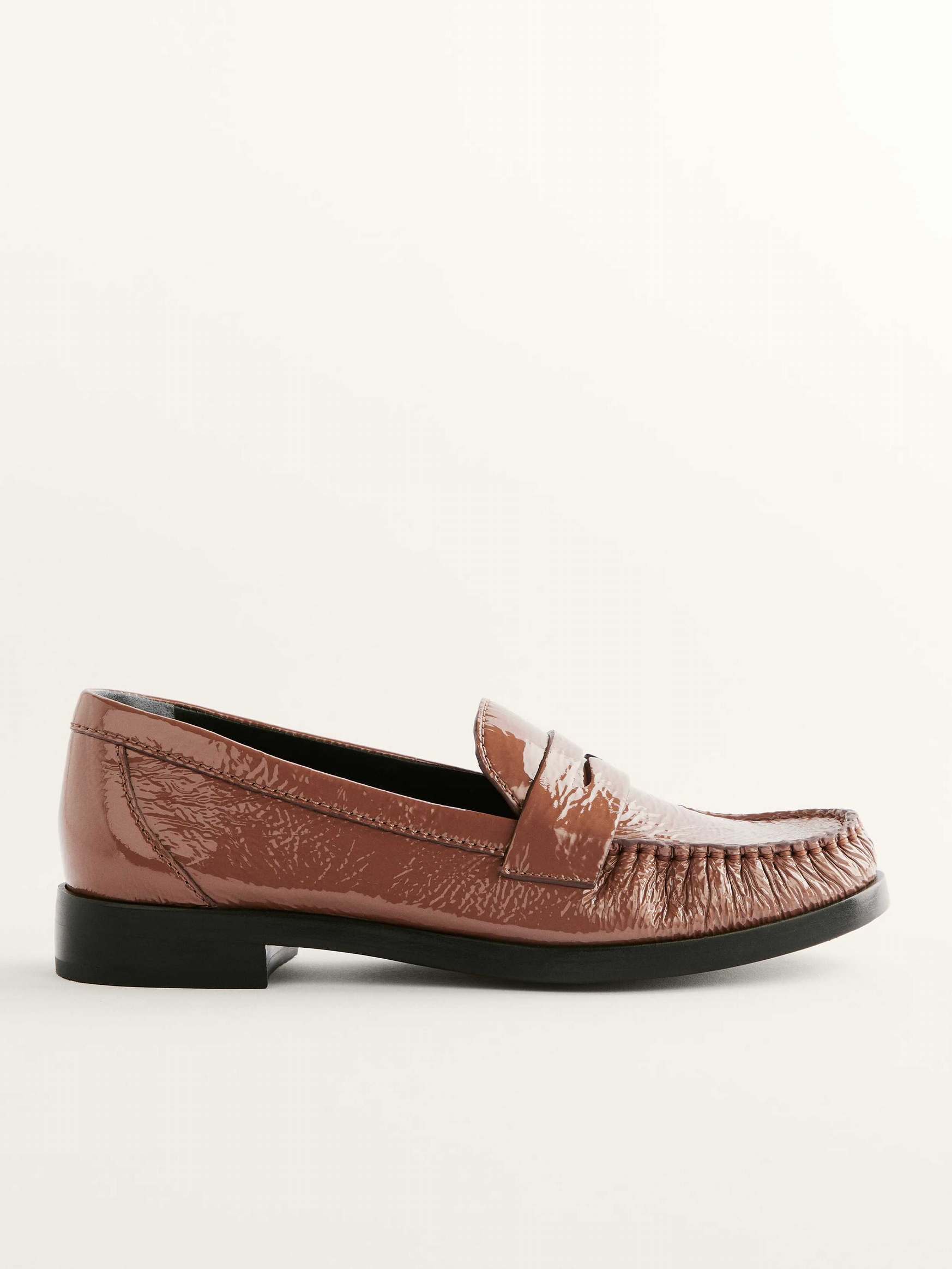 Women's Reformation Ani Ruched Loafers Coffee | USA-083647