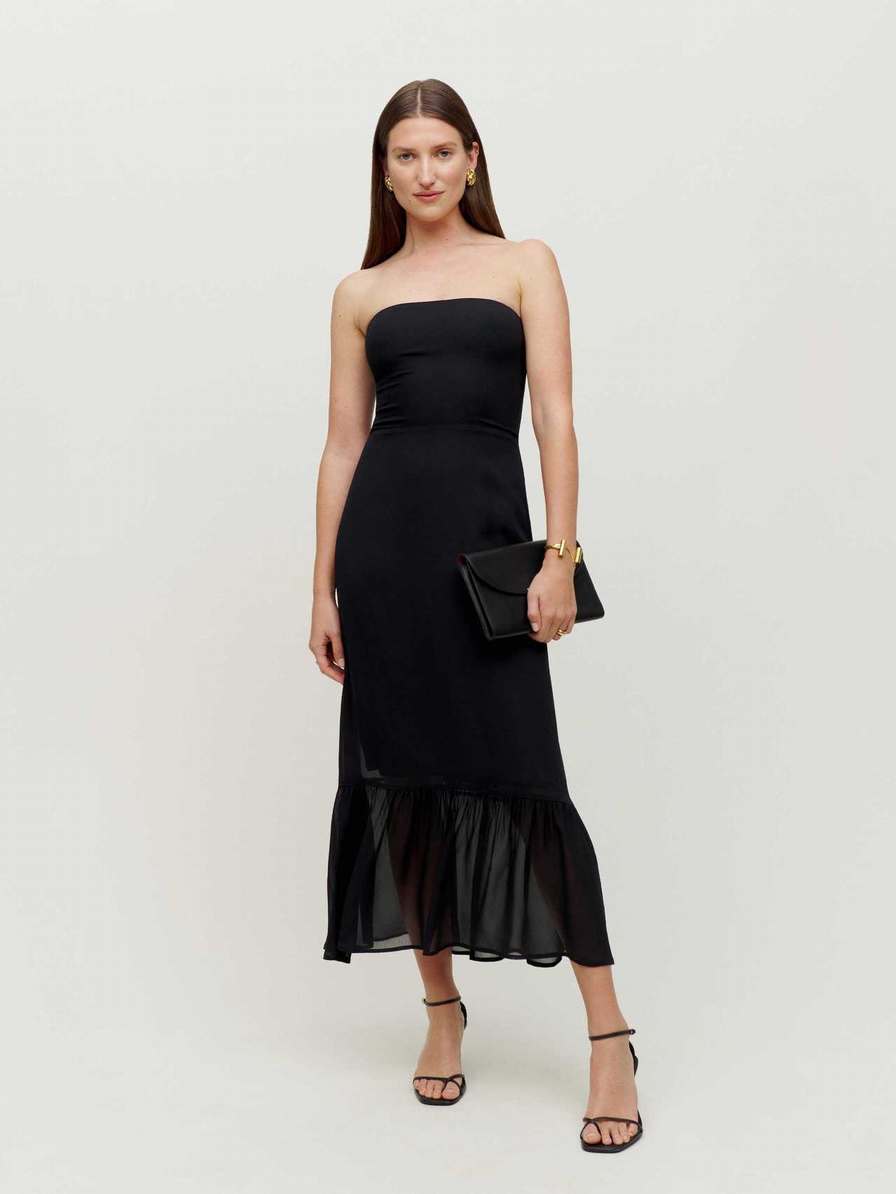 Women's Reformation Arta Dress Black | USA-786230