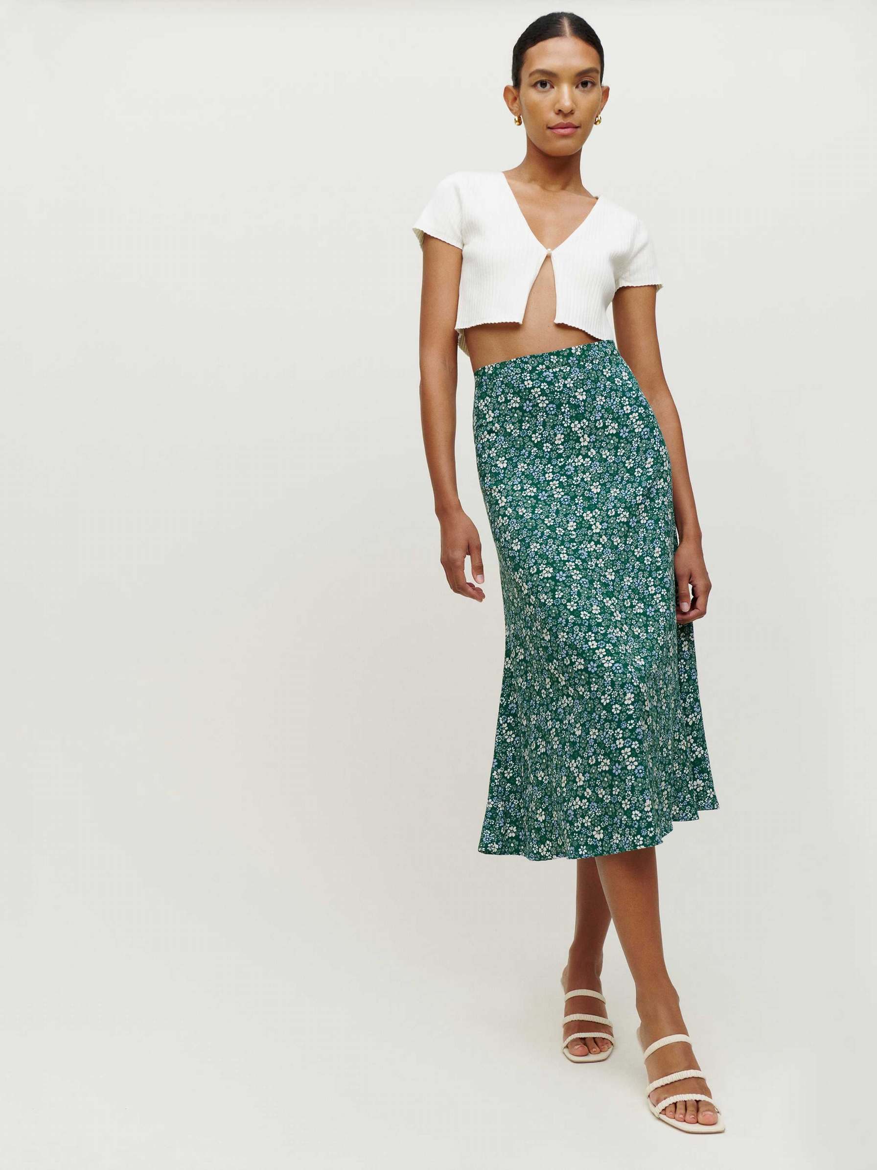 Women's Reformation Bea Skirts Turquoise | USA-436078