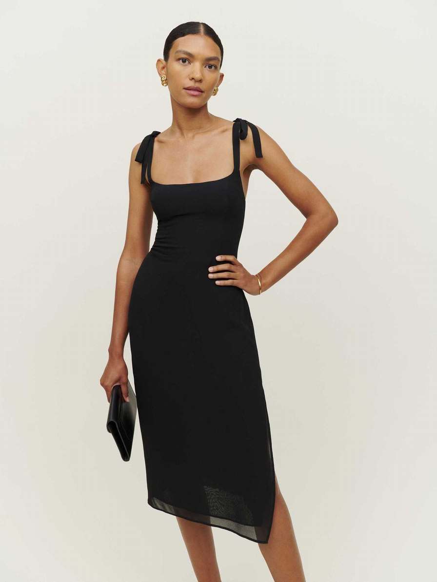 Women's Reformation Besse Dress Black | USA-120385