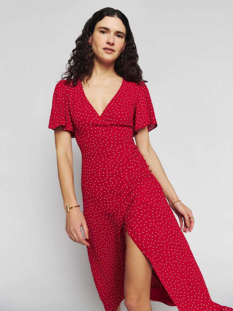 Women's Reformation Breanna Dress Red | USA-428016