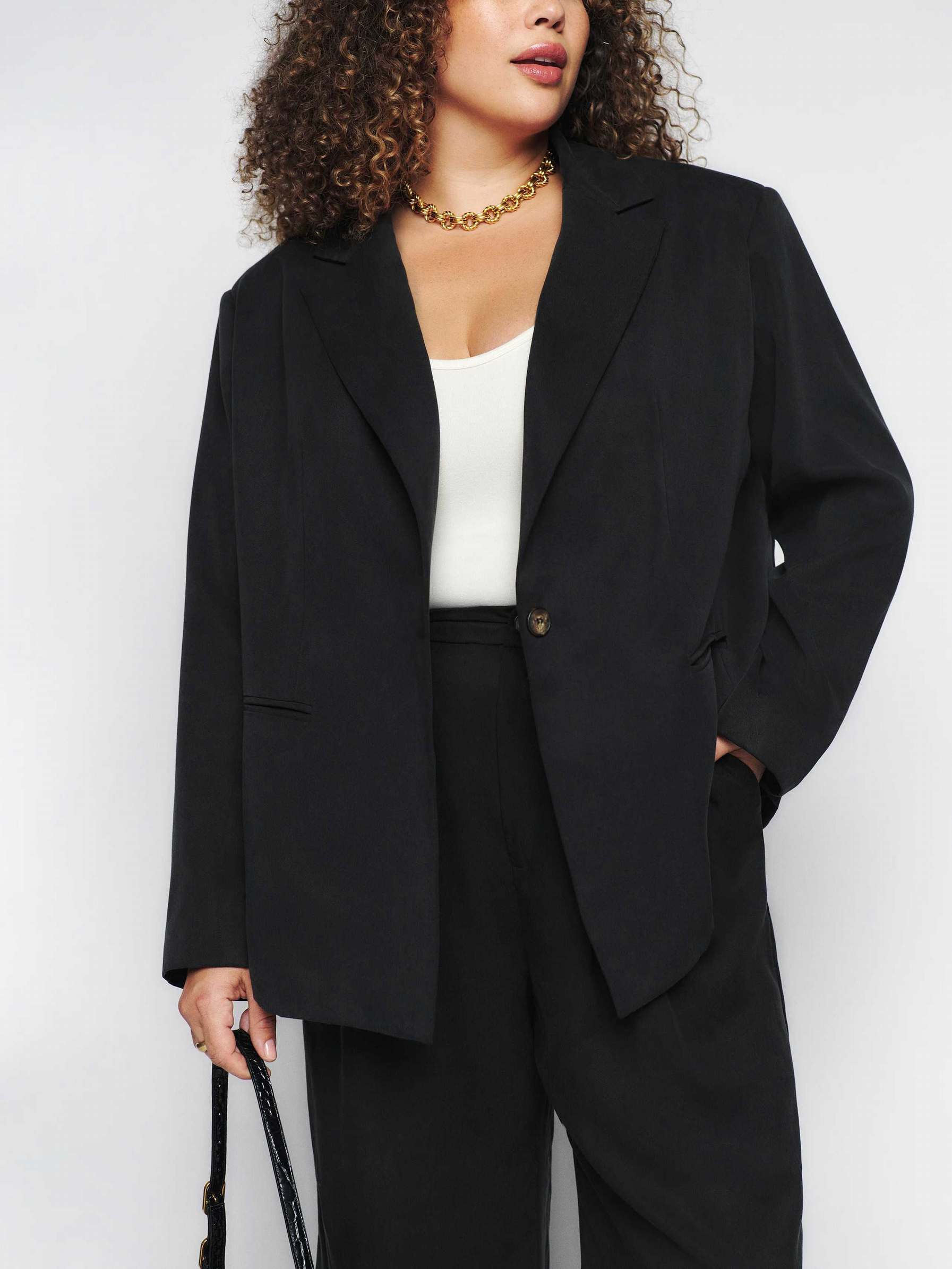 Women's Reformation Catrina Blazers Black | USA-6382475