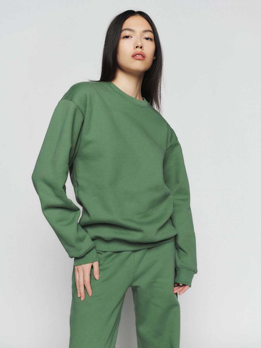 Women's Reformation Classic Sweatshirt Green | USA-543270