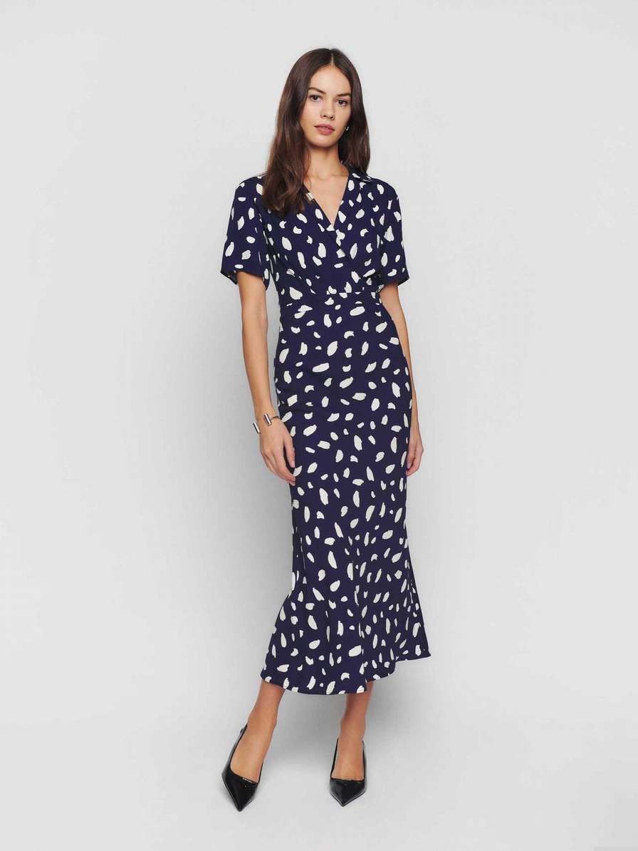 Women's Reformation Danika Dress Blue | USA-756341