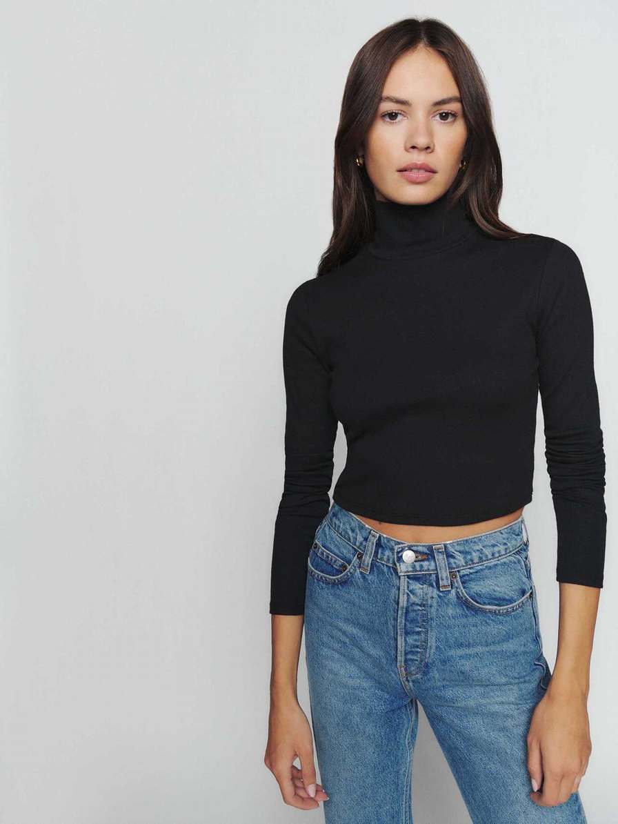 Women's Reformation Davy Sweater Black | USA-568017