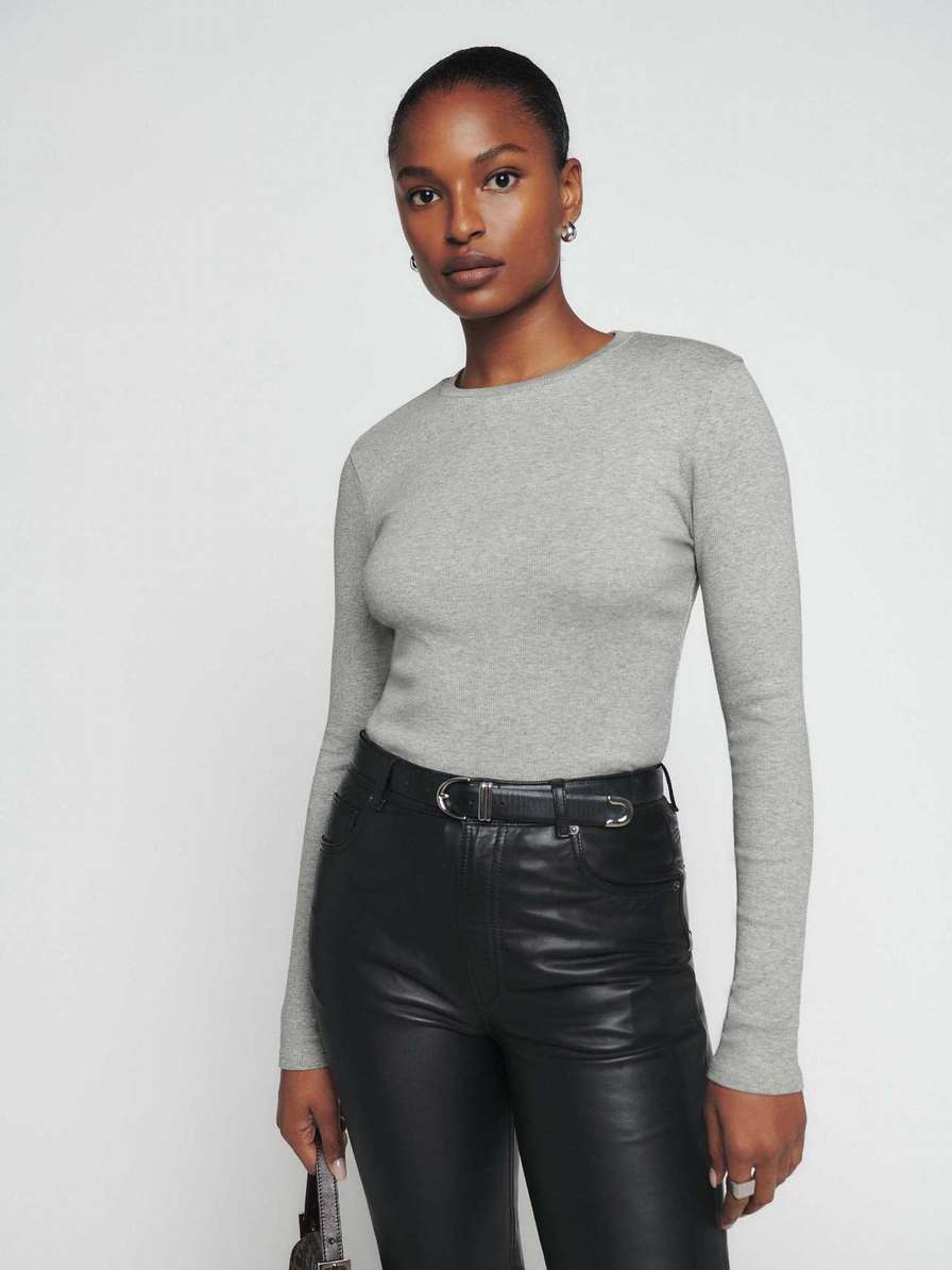 Women's Reformation Davy Sweater Grey | USA-502731