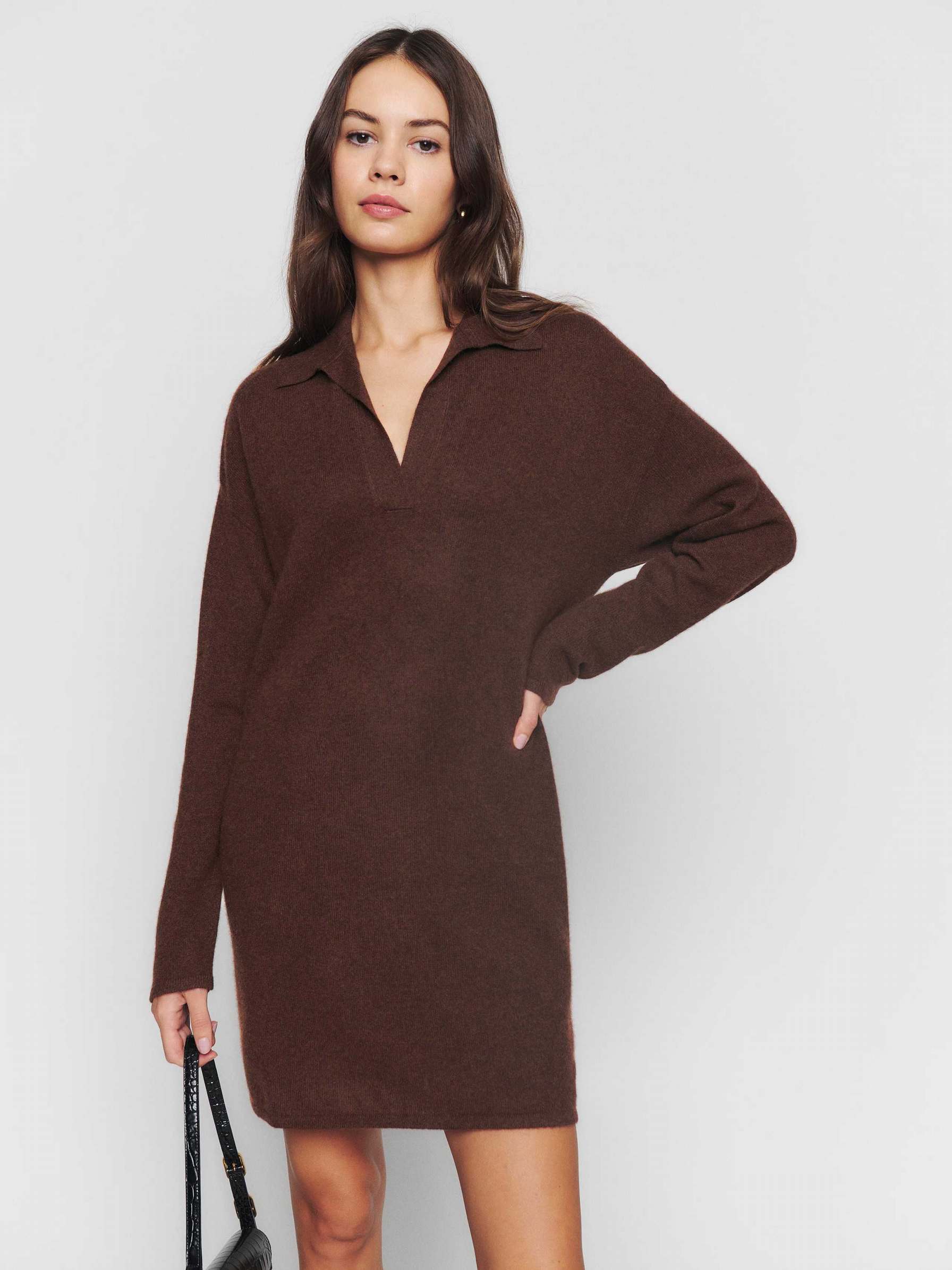 Women's Reformation Doreen Cashmere Sweater Coffee | USA-1348257