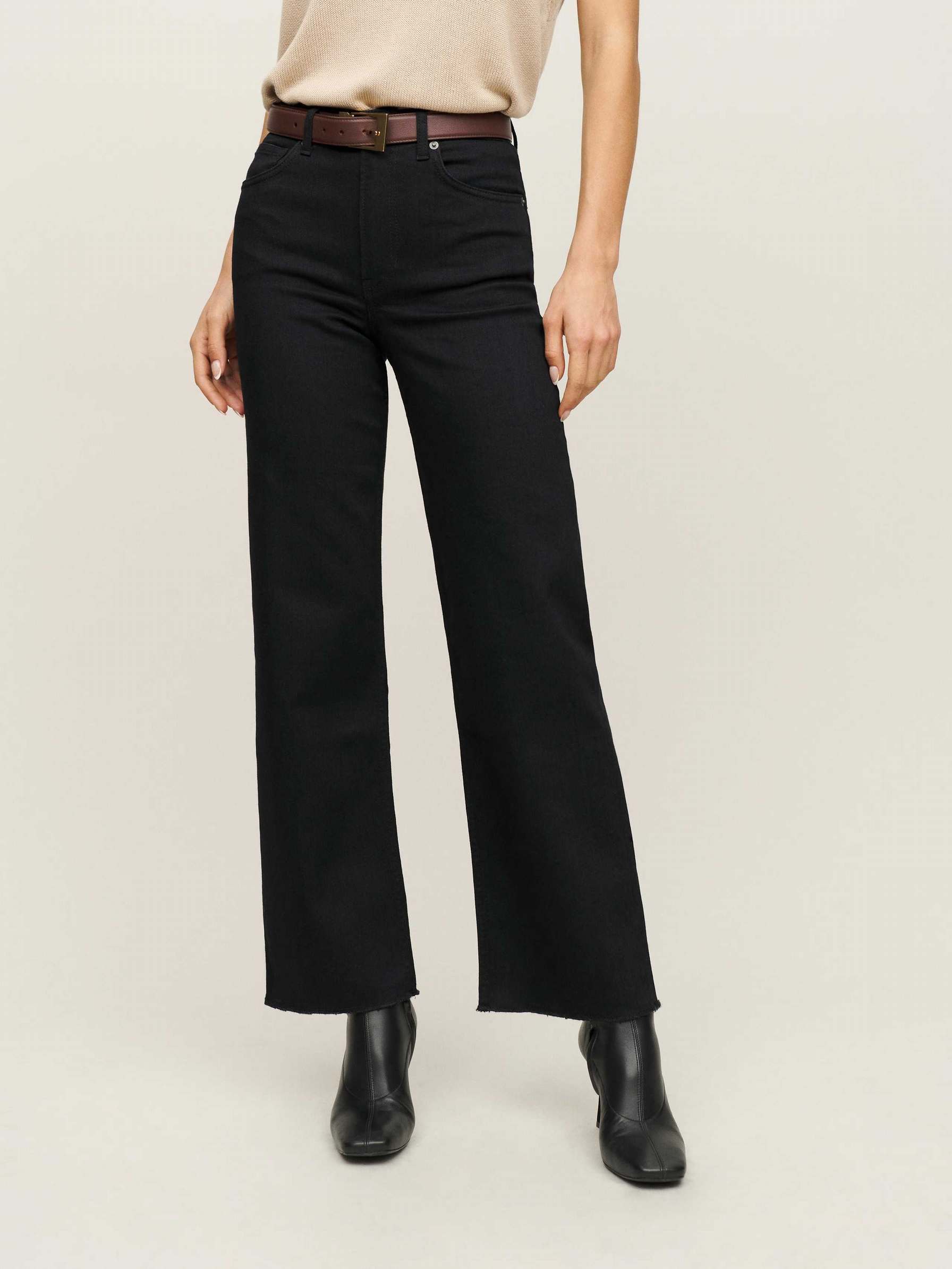 Women's Reformation Emma High Rise Wide Leg Jeans Black | USA-1570836