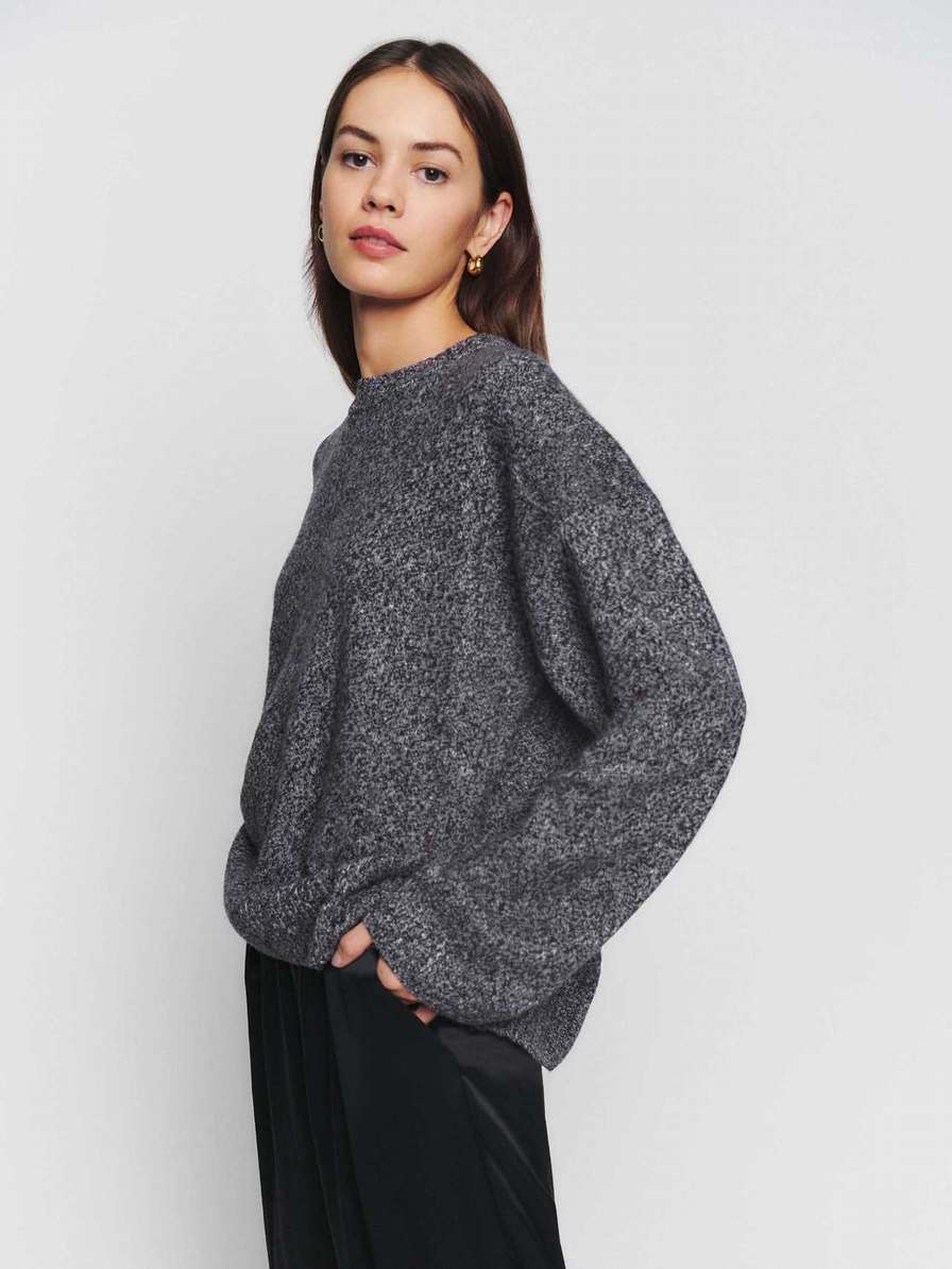 Women's Reformation Enda Regenerative Wool Sweater Grey | USA-8270436