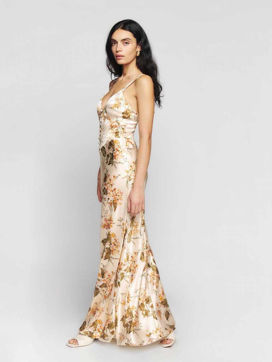 Women's Reformation Esa Silk Dress Flower | USA-160237