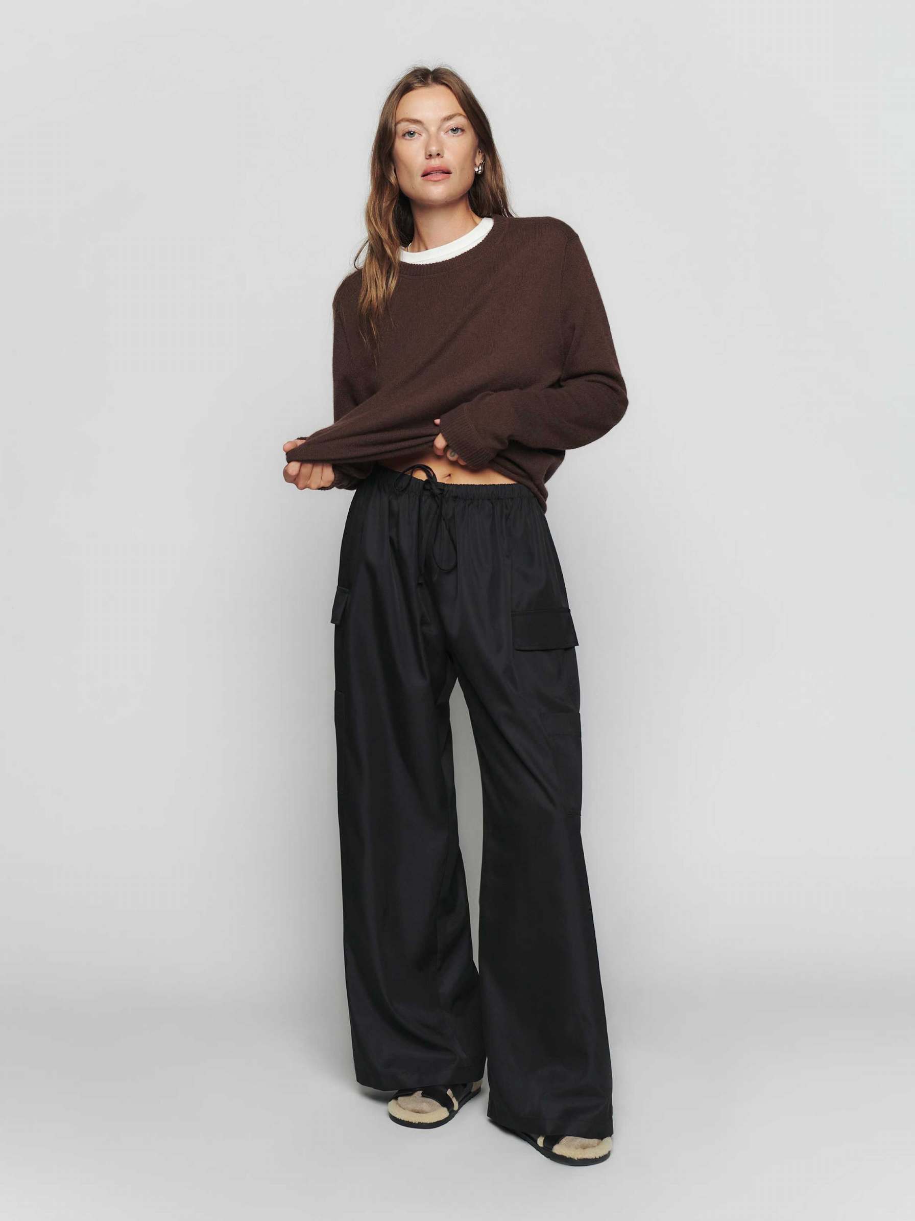 Women's Reformation Ethan Pants Black | USA-501362