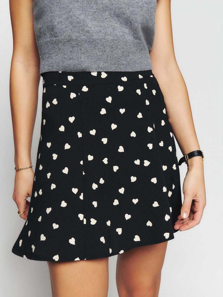 Women's Reformation Flounce Skirts Black | USA-1257430