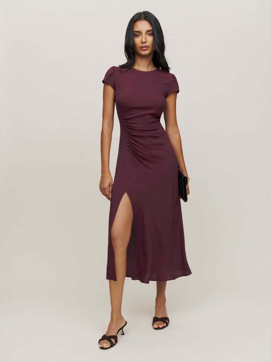 Women's Reformation Frasier Dress Fuchsia | USA-564873