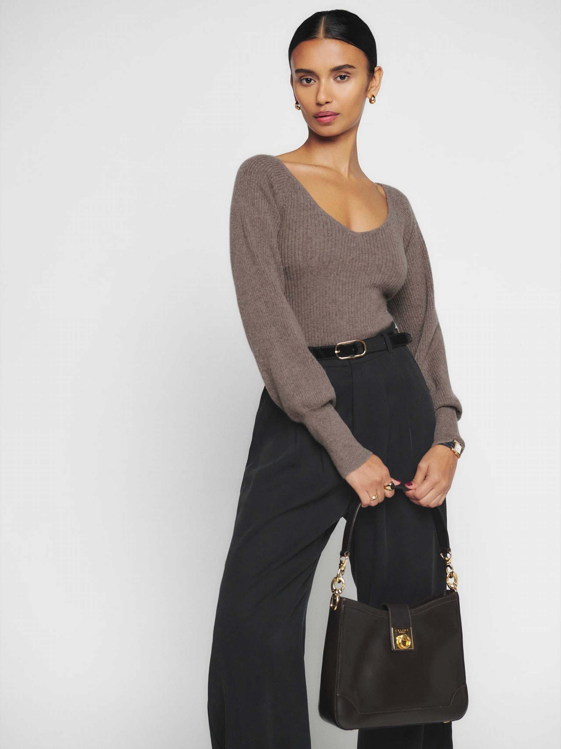 Women's Reformation Hart Cashmere Sweater Light Grey | USA-5214036