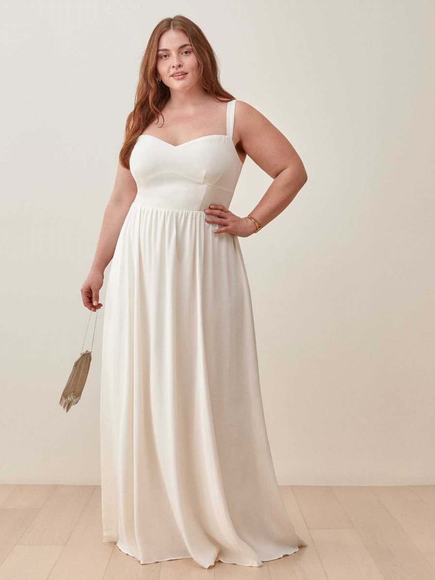 Women's Reformation Hollyhock Es Dress White | USA-682315