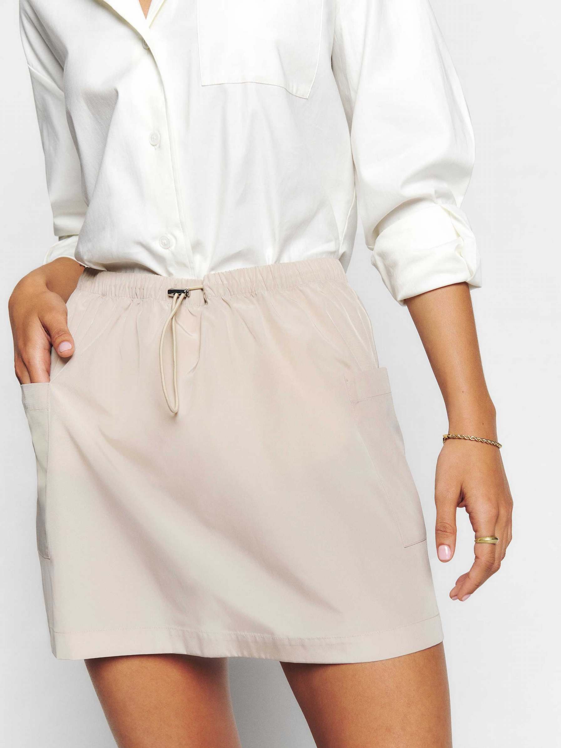 Women's Reformation Indy Skirts Beige | USA-487321