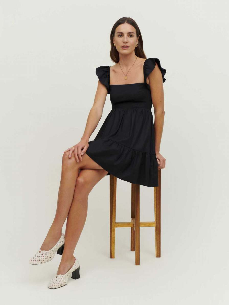 Women's Reformation Jeune Dress Black | USA-270418