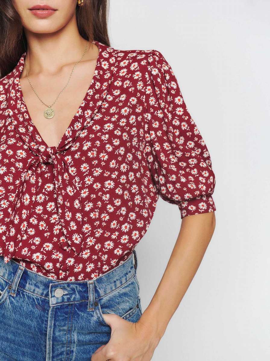 Women's Reformation Joelle Tops Flower | USA-326081