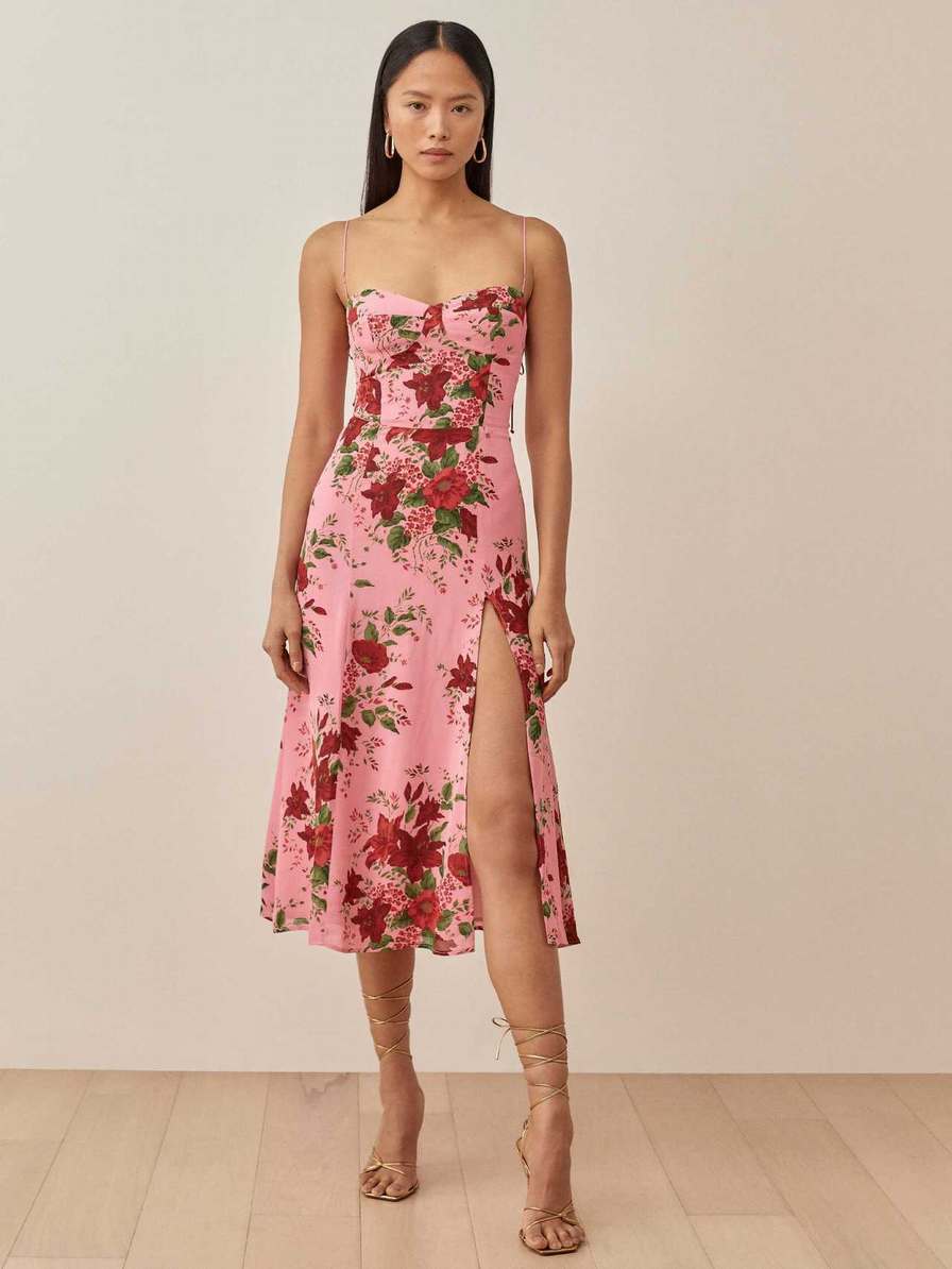 Women's Reformation Juliette Dress Rose Flower | USA-012347