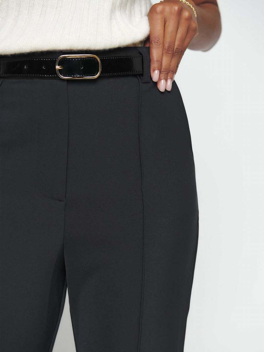 Women's Reformation Landon Pants Black | USA-412037