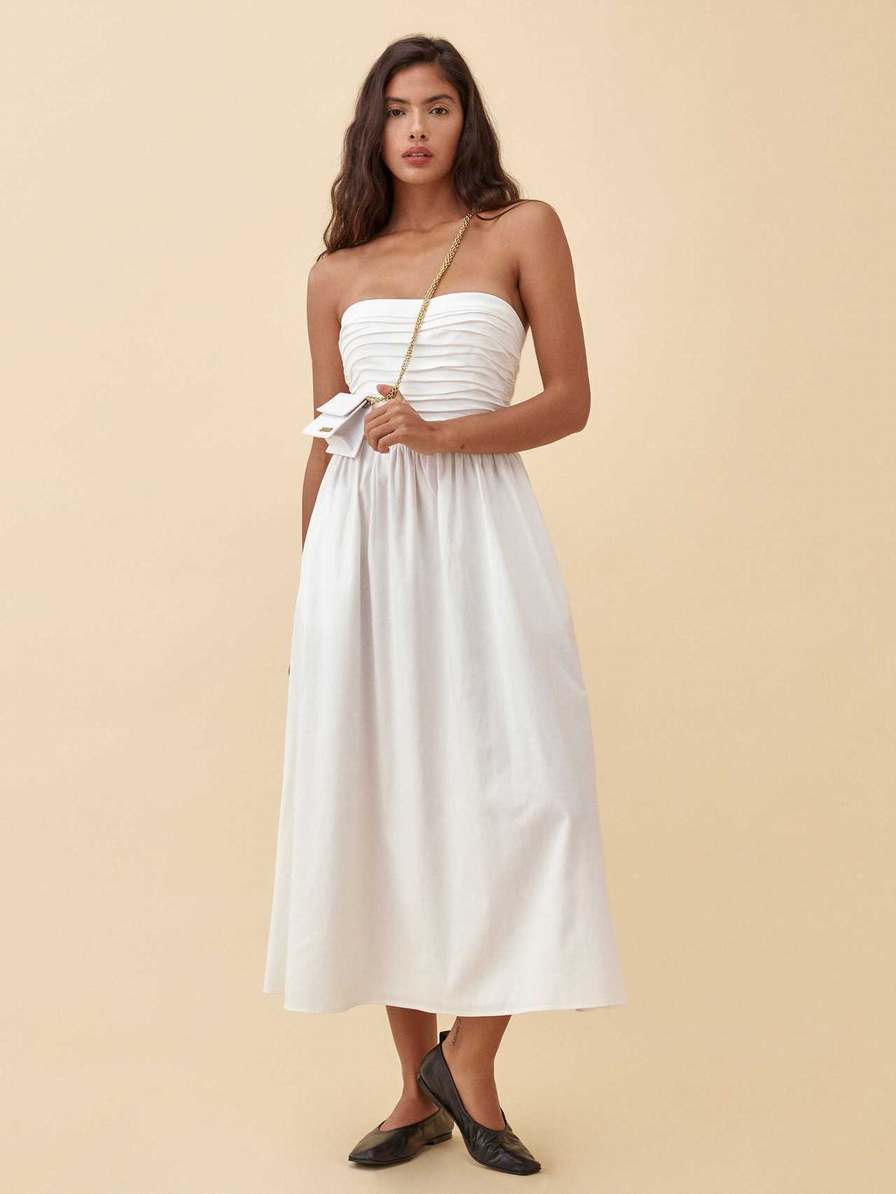 Women's Reformation Lissa Dress White | USA-361408