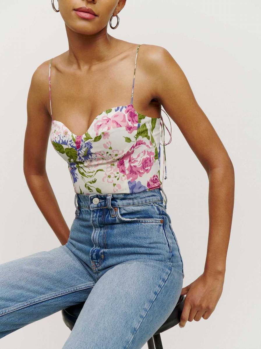 Women's Reformation Liza Tops Flower | USA-076215