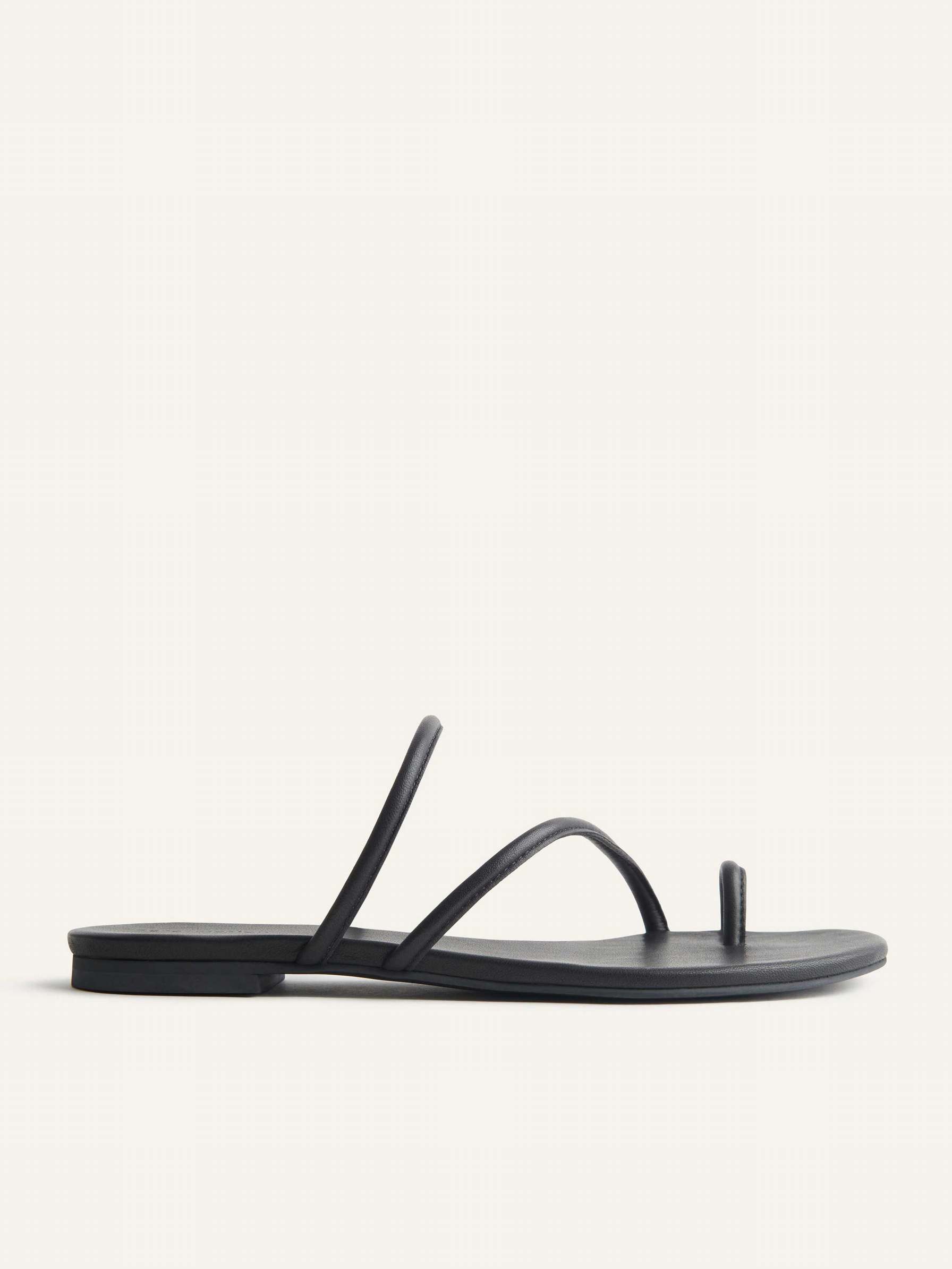 Women's Reformation Ludo Toe Ring Strappy Sandals Black | USA-372810