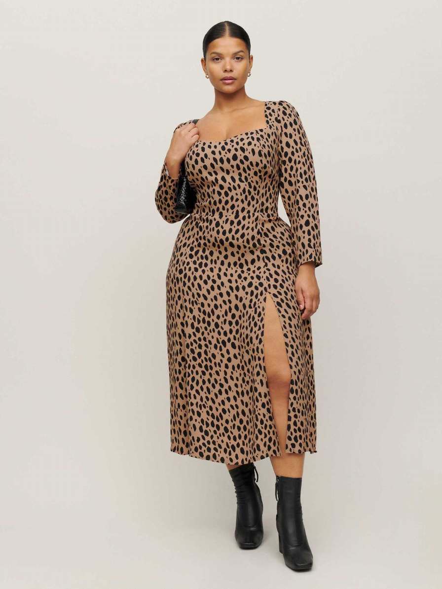 Women's Reformation Mara Es Dress Leopard | USA-760283