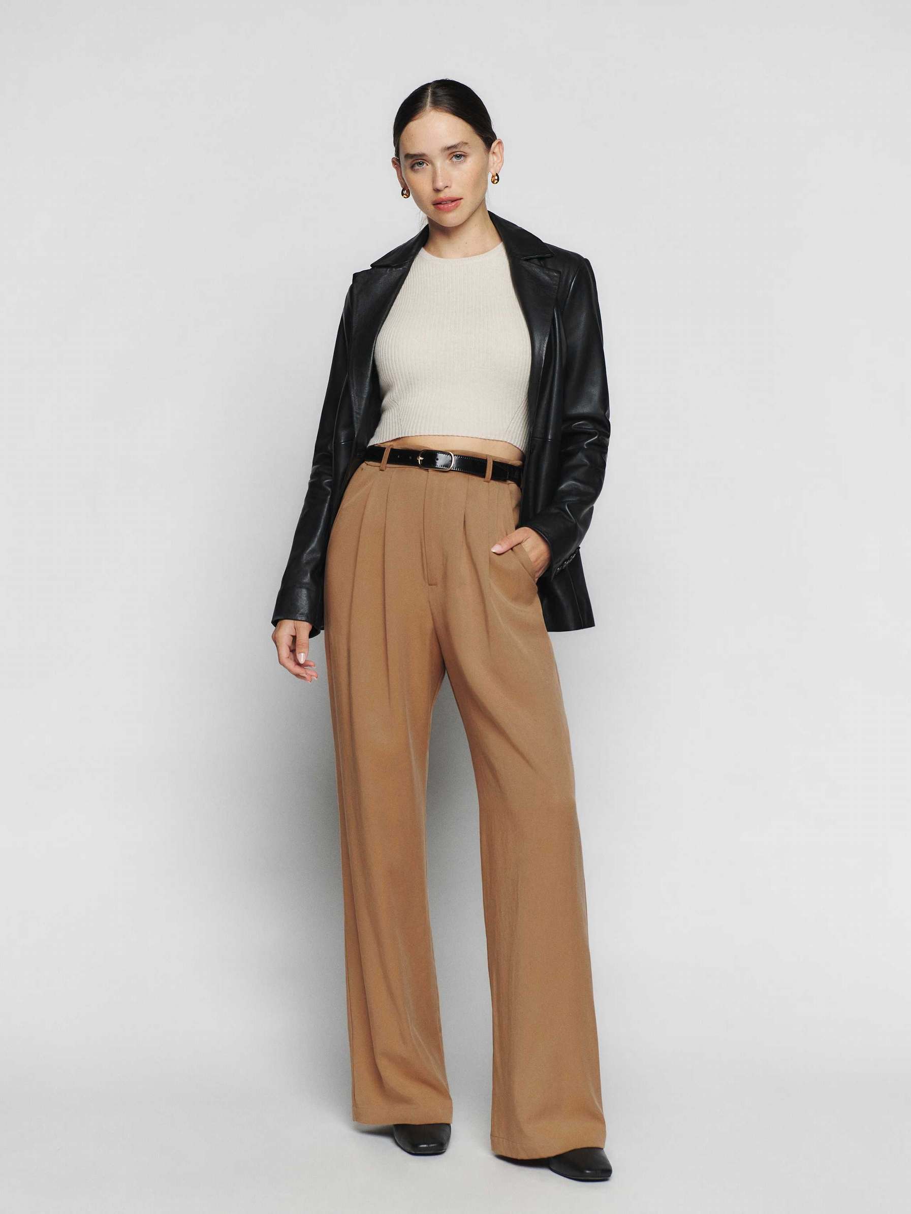 Women's Reformation Mason Pants Brown | USA-108574