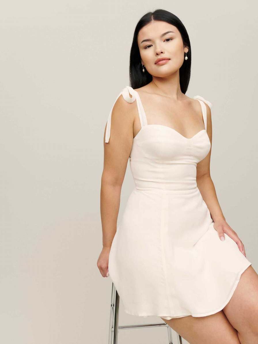 Women's Reformation Niara Dress White | USA-158347