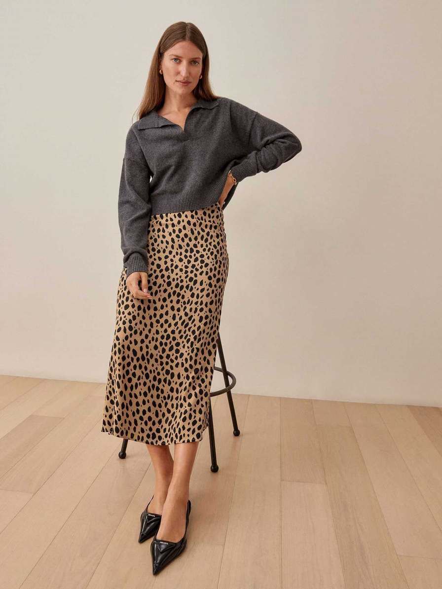 Women's Reformation Petites Bea Skirts Leopard | USA-214538