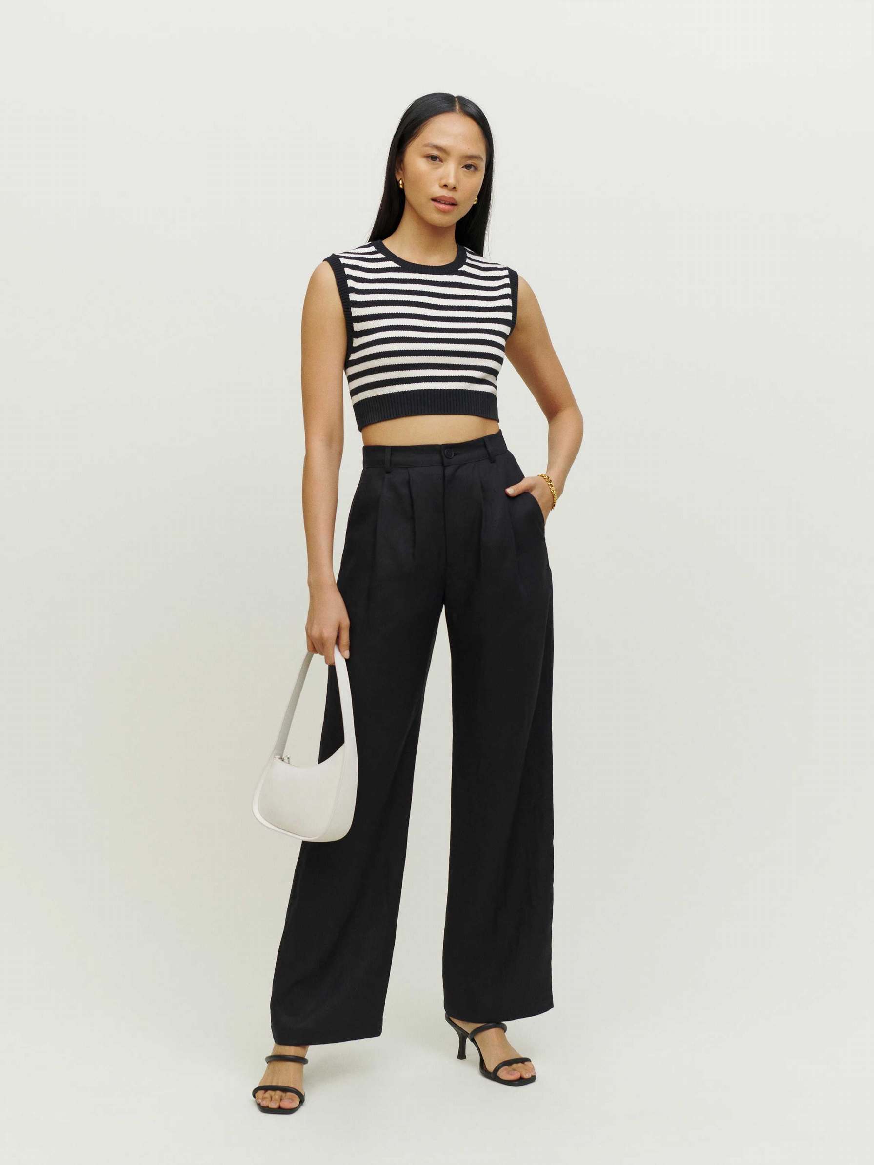 Women's Reformation Petites Vesta Pants Black | USA-147380