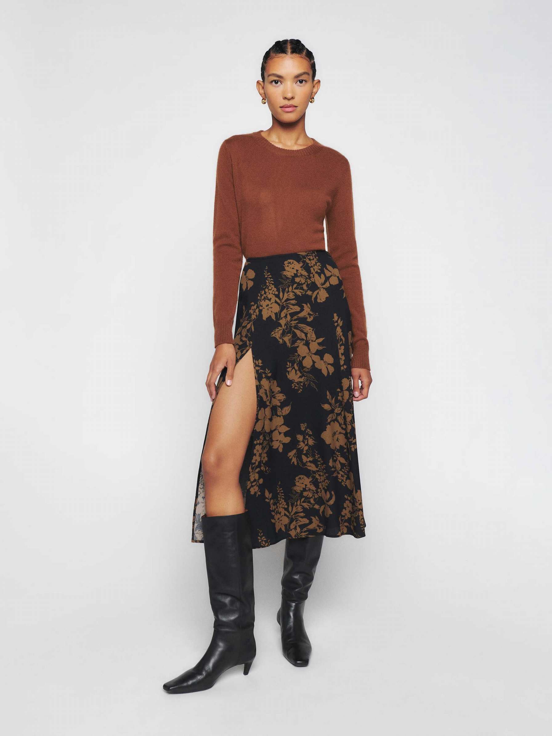 Women's Reformation Petites Zoe Skirts Night Garden | USA-7821605