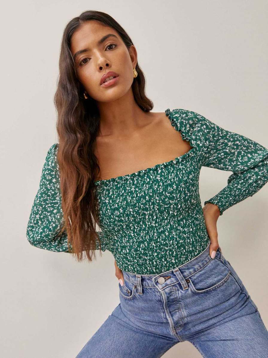 Women's Reformation Pinto Tops Green | USA-4031872