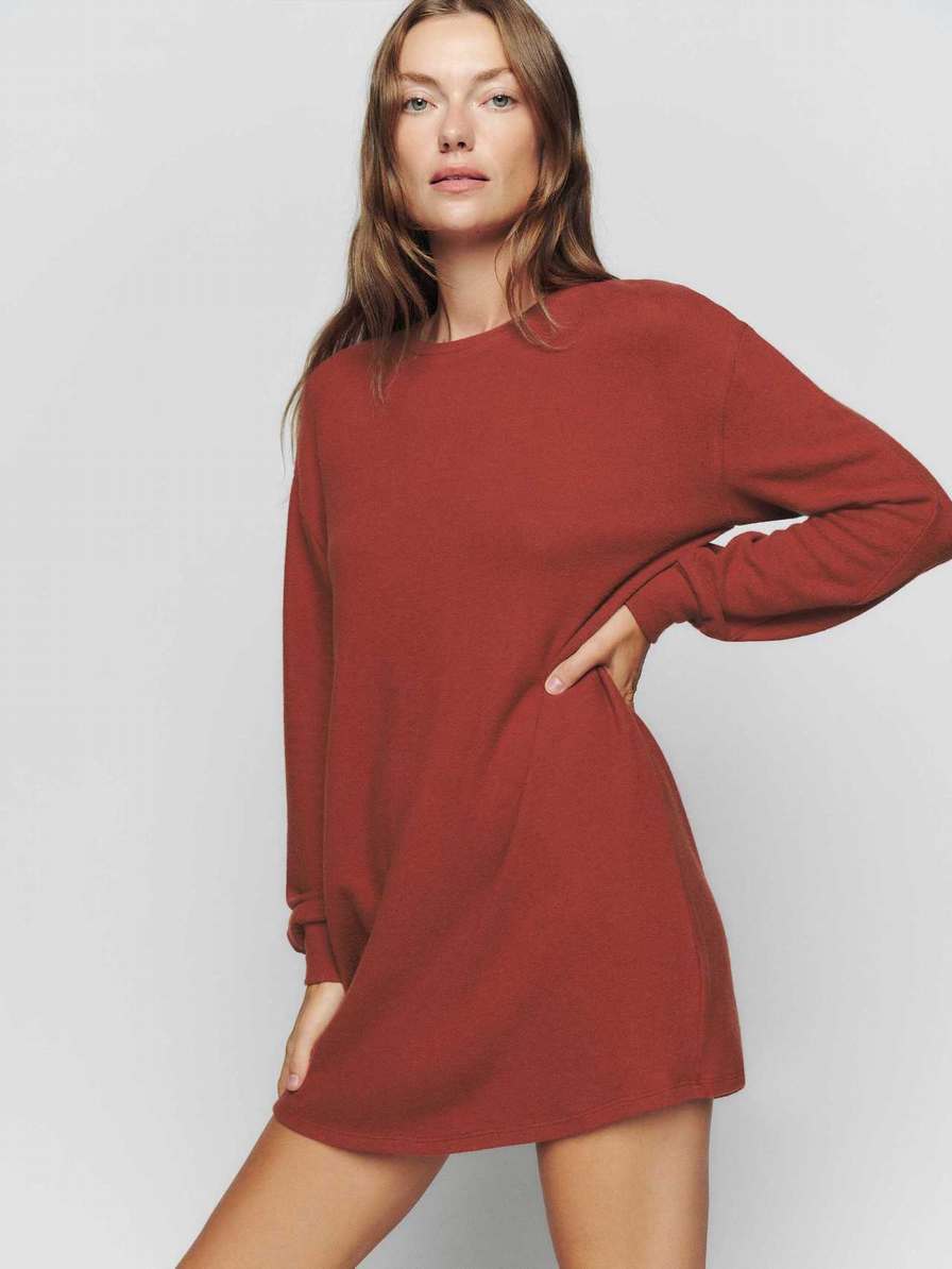 Women's Reformation Radlee Knit Dress Red | USA-3267048