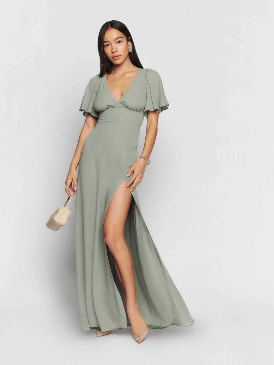 Women's Reformation Shayla Dress Turquoise | USA-158034