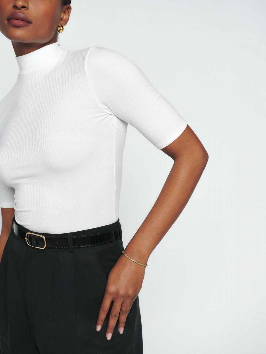 Women's Reformation Tara Tops White | USA-835164