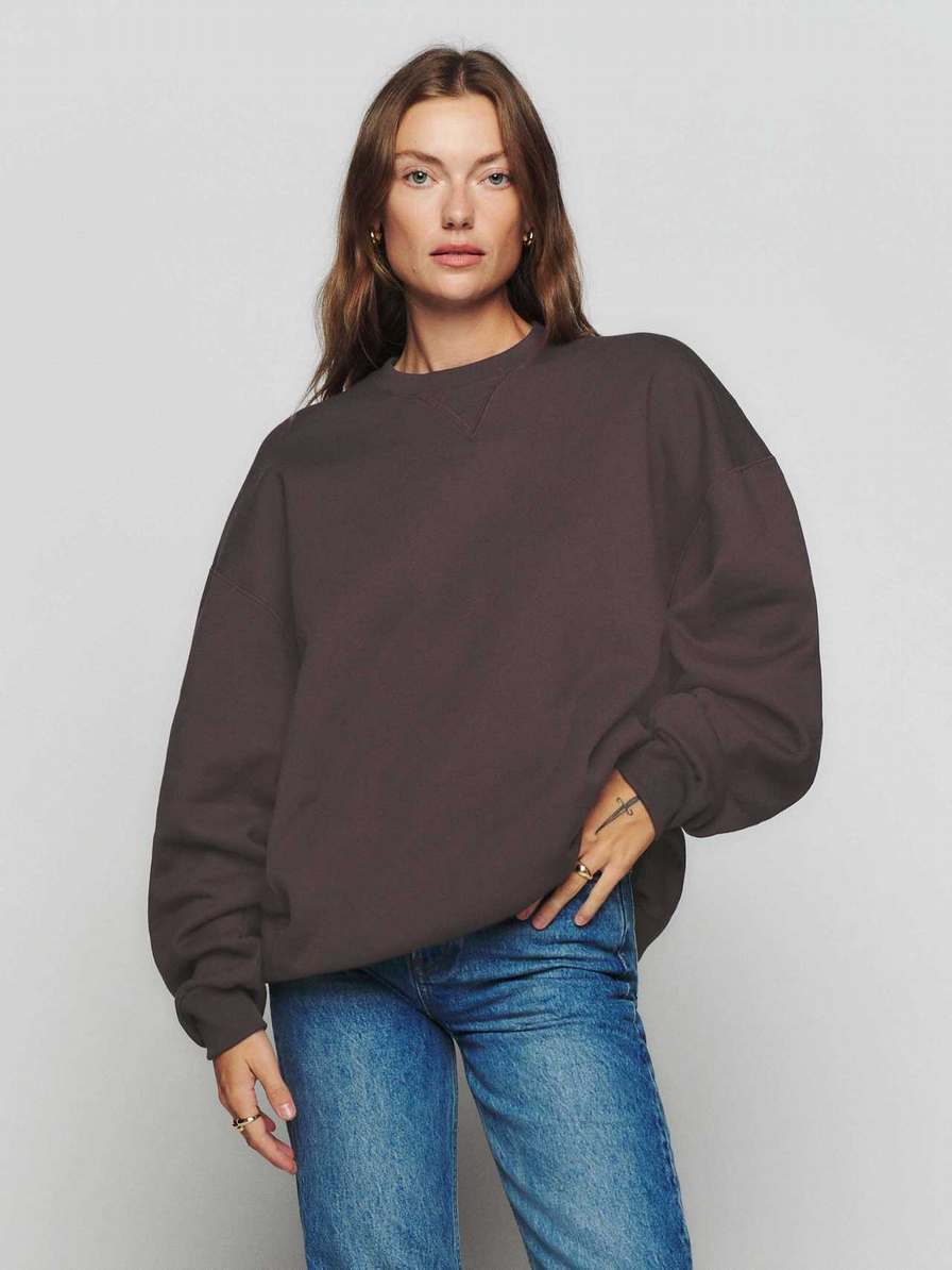 Women's Reformation Vintage Sweatshirt Coffee | USA-345187