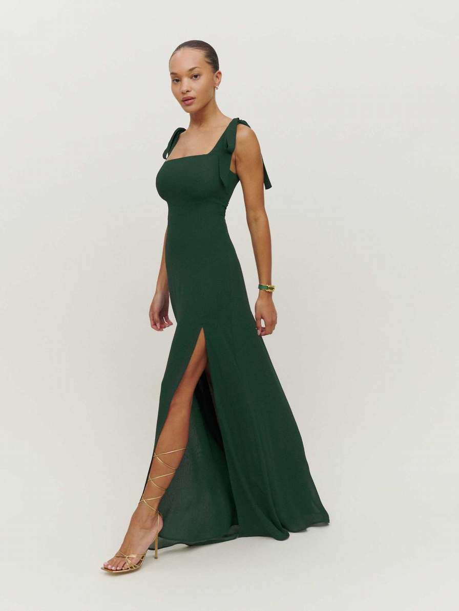 Women's Reformation Westerly Dress Black Green | USA-820657