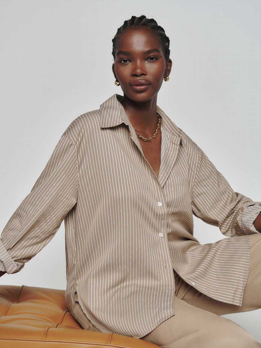 Women's Reformation Will Oversized Shirts Stripes | USA-165742