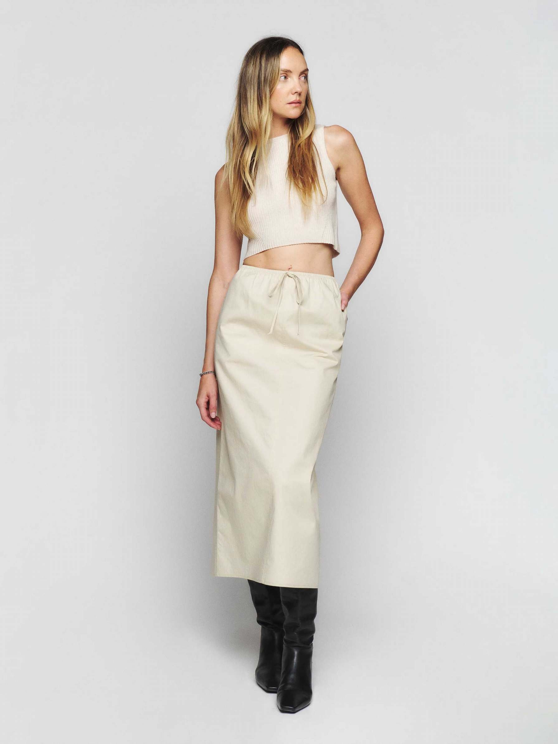 Women's Reformation Winnie Skirts Beige | USA-162870